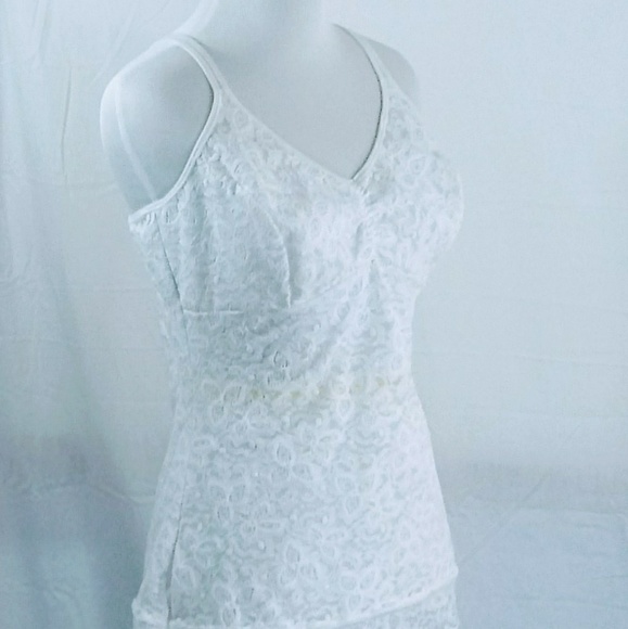 Bali Tops - Bali White Lace Body Shaping Camisole Size XL